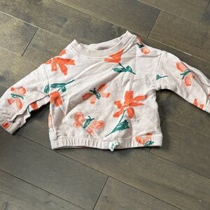 Carter's Floral Kids Sweater - Orange and Green